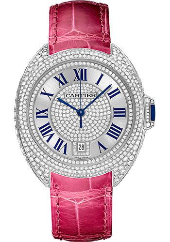 Cartier Cle De Diamond Paved Cartier Watch 40 mm White Gold