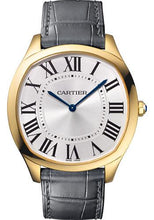 Load image into Gallery viewer, Cartier Drive de Cartier Extra-Flat Watch - 38 mm Yellow Gold Case - Silvered Dial - Gray Alligator Strap - WGNM0011 - Luxury Time NYC