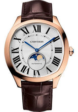 Load image into Gallery viewer, Cartier Drive de Cartier Moon Phases Watch - 40 mm Pink Gold Case - Silvered Dial - Brown Alligator Strap - WGNM0008 - Luxury Time NYC
