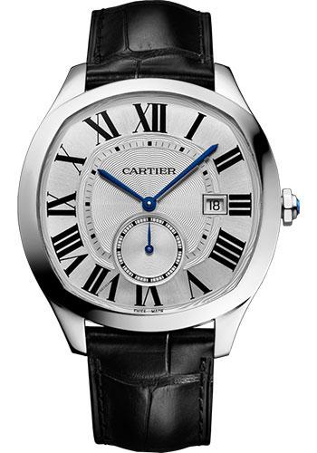 Cartier Drive de Cartier Watch - 40 mm Steel Case - Silvered Dial - Black Alligator Strap - WSNM0004 - Luxury Time NYC