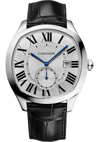 Cartier Drive de Cartier Watch - 40 mm x 41 mm Steel Case - Silvered Dial - Black Alligator Strap - WSNM0015 - Luxury Time NYC