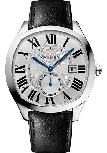 Cartier Drive de Cartier Watch - length: 40 mm Steel Case - Silvered Dial - Two Calfskin Strap - WSNM0022 - Luxury Time NYC