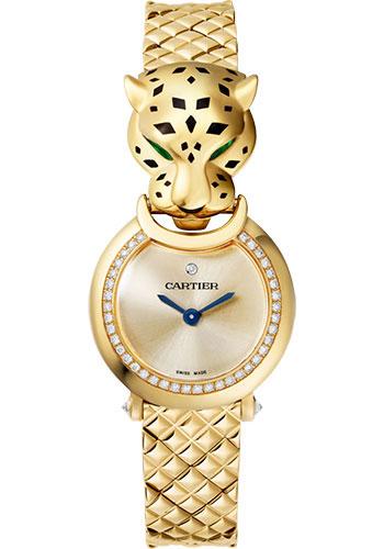 Cartier La Panthere Watch - 23.6 mm Yellow Gold Diamond Case - Gold-Finish Dial - Yellow Gold Bracelet - HPI01380 - Luxury Time NYC