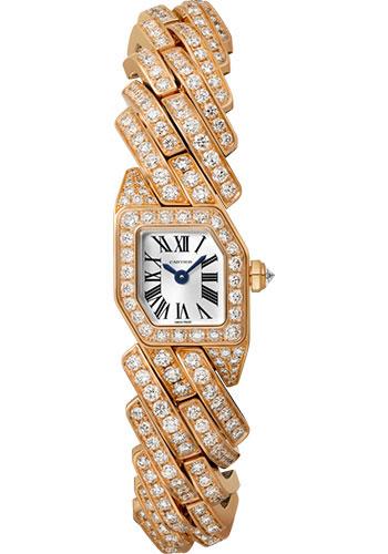 Cartier Maillon de Cartier Watch - 16 x 17 mm Pink Gold Case - Silver Dial - Diamond Bracelet - WJBJ0004 - Luxury Time NYC