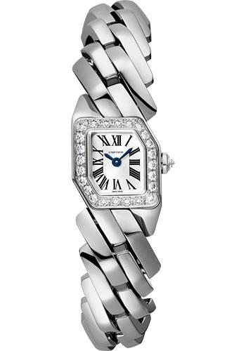 Cartier Maillon de Cartier Watch - 16 x 17 mm White Gold Diamond Case - Silver Dial - Bracelet - WJBJ0003 - Luxury Time NYC