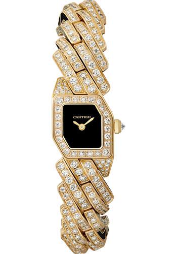 Cartier Maillon de Cartier Watch - 16 x 17 mm Yellow Gold Case - Black Dial - Diamond Bracelet - WJBJ0006 - Luxury Time NYC