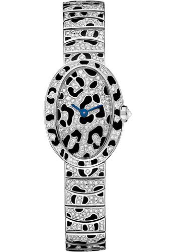 Cartier Mini Baignoire Panther Spots Watch - White Gold Diamond Case - Diamond Dial - Diamond Bracelet - HPI00704 - Luxury Time NYC