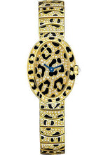 Load image into Gallery viewer, Cartier Mini Baignoire Panther Spots Watch - Yellow Gold Diamond Case - Diamond Dial - Diamond Bracelet - HPI00961 - Luxury Time NYC