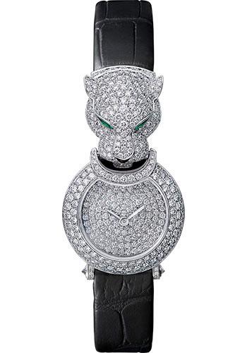 Cartier Panthere Captive de Cartier Watch - White Gold Case - Diamond Bezel - Silver Diamond Dial - Black Alligator Strap - HPI00767 - Luxury Time NYC