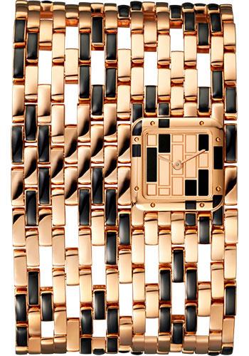 Cartier Panthere de Cartier Cuff Watch - 22 mm x 19 mm Pink Gold And Black Lacquer Case - Pink Gold Dial - Bracelet - WGPN0019 - Luxury Time NYC