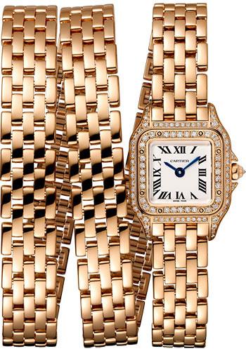 Cartier Panthere de Cartier Triple Loop Watch - 20 mm Pink Gold Case - Diamond Bezel - Pink Gold Triple Loop Bracelet - WJPN0013 - Luxury Time NYC