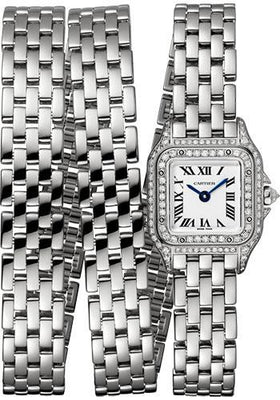 Cartier Panthere de Cartier Triple Loop Watch - 20 mm White Gold Case - Diamond Bezel - White Gold Triple Loop Bracelet - WJPN0011 - Luxury Time NYC