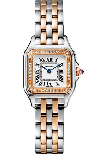 Cartier Panthere de Cartier Watch - 22 mm Steel And Pink Gold Case - Diamond Bezel - W3PN0006 - Luxury Time NYC