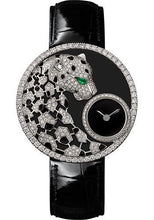 Load image into Gallery viewer, Cartier Panthere Dentelle Watch - 36 mm White Gold Diamond Case - Black Dial - Black Leather Strap - HPI01294 - Luxury Time NYC