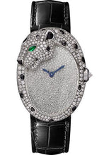 Load image into Gallery viewer, Cartier Panthere Lovee Watch - White Gold Diamond Case - Diamond-Set Shagreen Dial - Black Alligator Strap - HPI01352 - Luxury Time NYC