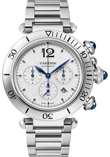 Cartier Pasha de Cartier Watch - 41 mm Steel Case - Silvered Dial - Bracelet - WSPA0018 - Luxury Time NYC