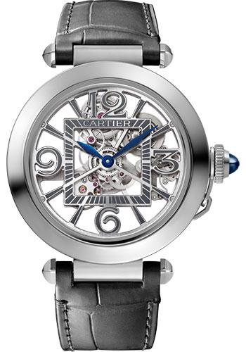 Cartier Pasha de Cartier Watch - 41 mm Steel Case - Skeleton Dial - Bracelet - Second Strap - WHPA0007 - Luxury Time NYC