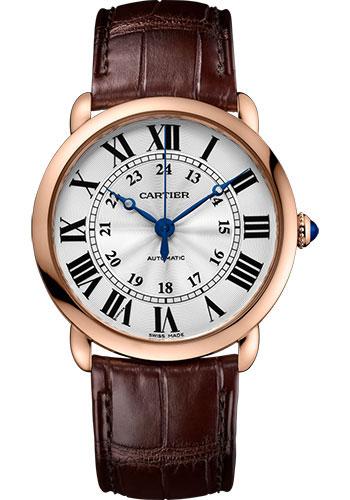 Cartier Ronde Louis Cartier Watch - 36 mm Pink Gold Case - Brown Alligator Strap - WGRN0006 - Luxury Time NYC