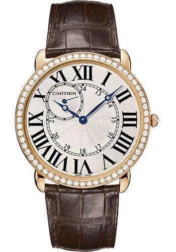 Cartier Ronde Louis Cartier Watch - Extra large Pink Gold Diamond Case - Alligator Strap - WR007001 - Luxury Time NYC