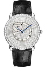 Load image into Gallery viewer, Cartier Ronde Louis Cartier Watch - Extra large White Gold Diamond Case - Full Diamond Paved Dial - Alligator Strap - WR007003 - Luxury Time NYC