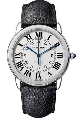 Cartier Ronde Solo de Cartier Watch - 36 mm Steel Case - Black Calfskin Strap - WSRN0021 - Luxury Time NYC