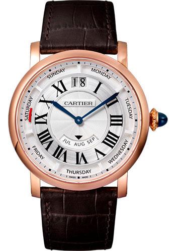 Cartier Rotonde de Cartier Annual Calendar Watch - 40 mm Pink Gold Case - Grey Dial - Brown Alligator Strap - WHRO0002 - Luxury Time NYC