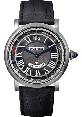 Cartier Rotonde de Cartier Annual Calendar Watch - 40 mm White Gold Case - Grey Dial - Black Alligator Strap - WHRO0003 - Luxury Time NYC