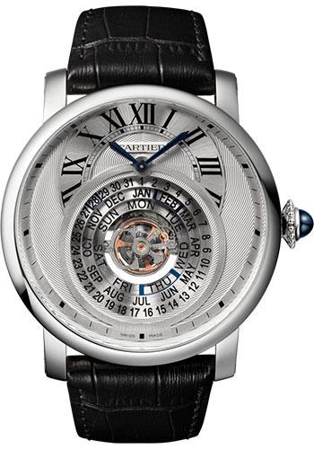 Cartier Rotonde de Cartier Astrocalendaire Watch - 45 mm Platinum Case - Silver Dial - Black Alligator Strap - W1556242 - Luxury Time NYC