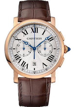 Load image into Gallery viewer, Cartier Rotonde de Cartier Chronograph Watch - 40 mm Pink Gold Case - Silvered Effect Dial - Brown Alligator Strap - W1556238 - Luxury Time NYC