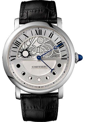 Cartier Rotonde de Cartier Day Night Retrograde Moon Phases Watch - 43.5 mm White Gold Case - W1556244 - Luxury Time NYC