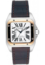 Load image into Gallery viewer, Cartier Santos 100 Watch - Medium Steel and Gold Case - Alligator Strap - W20107X7 - Luxury Time NYC