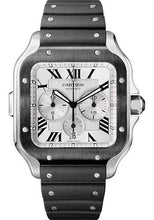 Load image into Gallery viewer, Cartier Santos de Cartier Chronograph Watch - 43.3 mm Steel And Adlc Case - Silver Dial - Both Bracelet - WSSA0017 - Luxury Time NYC