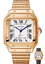 Load image into Gallery viewer, Cartier Santos de Cartier Watch - 35.1 mm Pink Gold Case - Silvered Dial - Allilgator Strap - WGSA0008 - Luxury Time NYC