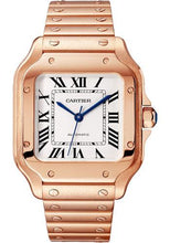 Load image into Gallery viewer, Cartier Santos de Cartier Watch - 35.1 mm Rose Gold Case - Silvered Opaline Dial - 18K Rose Gold Bracelet - WGSA0031 - Luxury Time NYC