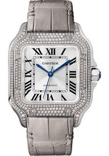 Load image into Gallery viewer, Cartier Santos de Cartier Watch - 35.1 mm White Gold Case - Diamond Bezel - Alligator Strap - WJSA0014 - Luxury Time NYC