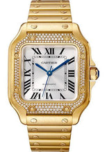 Load image into Gallery viewer, Cartier Santos de Cartier Watch - 35.1 mm Yellow Gold Case - Diamond Bezel - Both Bracelet - WJSA0010 - Luxury Time NYC