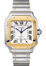 Load image into Gallery viewer, Cartier Santos de Cartier Watch - 39.8 mm Gold And Steel Case - Yellow Gold Bezel - Silvered Dial - Steel Bracelet - W2SA0009 - Luxury Time NYC