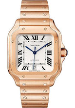 Load image into Gallery viewer, Cartier Santos de Cartier Watch - 39.8 mm Rose Gold Case - Silvered Opaline Dial - Alligator Skin Bracelet - WGSA0018 - Luxury Time NYC
