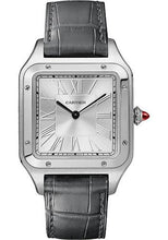 Load image into Gallery viewer, Cartier Santos-Dumont Le Bresil Watch - 43.5 mm x 31.4 mm Platinum Case - Silvered Dial - Grey Alligator Strap - WGSA0034 - Luxury Time NYC