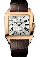 Load image into Gallery viewer, Cartier Santos Dumont Power Reserve Watch - 38 mm Pink Gold Case - Silvered Dial - Brown Alligator Strap - W2020067 - Luxury Time NYC
