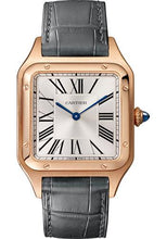 Load image into Gallery viewer, Cartier Santos-Dumont Watch - 43.5 mm Pink Gold Case - Silver Dial - Gray Strap - WGSA0021 - Luxury Time NYC
