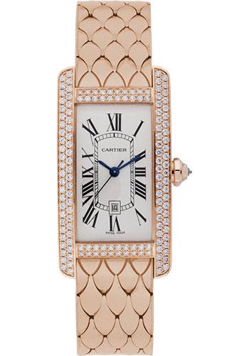 Cartier Tank Americaine Medium Model Watch - 41.6 x 22.6 mm Pink Gold Diamond Case - WB710010 - Luxury Time NYC
