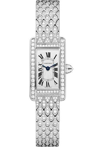 Cartier Tank Americaine Watch - 27 mm White Gold Diamond Case - Diamond Bracelet - HPI00724 - Luxury Time NYC
