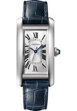 Load image into Gallery viewer, Cartier Tank Americaine Watch - 41.60 mm Steel Case - Navy Blue Alligator Strap - WSTA0017 - Luxury Time NYC