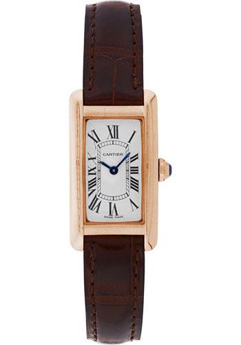 Cartier Tank Americaine Watch - Small Pink Gold Case - Alligator Strap - W2607456 - Luxury Time NYC