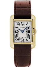Load image into Gallery viewer, Cartier Tank Anglaise SM Watch - 30.2 mm Yellow Gold Case - Silvered Dial - Brown Alligator Strap - W5310028 - Luxury Time NYC