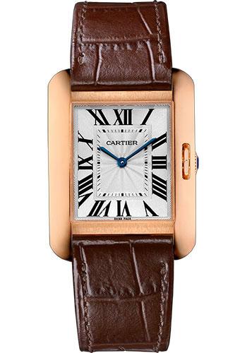 Cartier Tank Anglaise Watch - 34.7 mm Pink Gold Case - Brown Alligator Strap - W5310042 - Luxury Time NYC