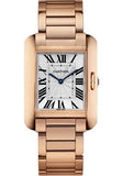 Cartier Silver 18k Rose Gold Tank Louis WGTA0024 Women's Wristwatch 21 mm  Cartier