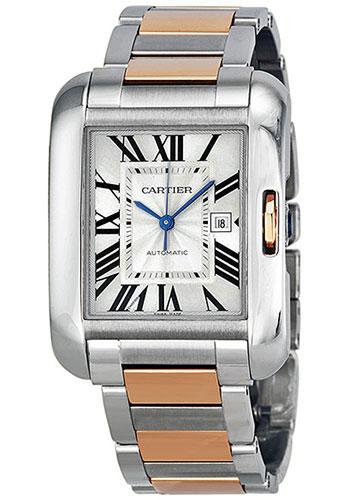 Cartier Tank Anglaise Watch - Medium Steel And Pink Gold Case - W5310037 - Luxury Time NYC