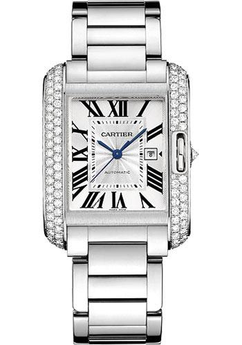 Cartier Tank Anglaise Watch - Medium White Gold Diamond Case - WT100009 - Luxury Time NYC